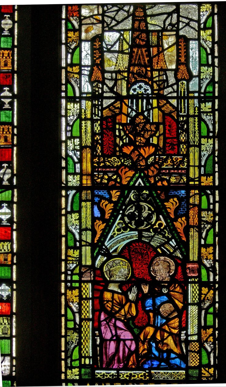 Ventana N2 que representa la Coronación de la Virgen de English School