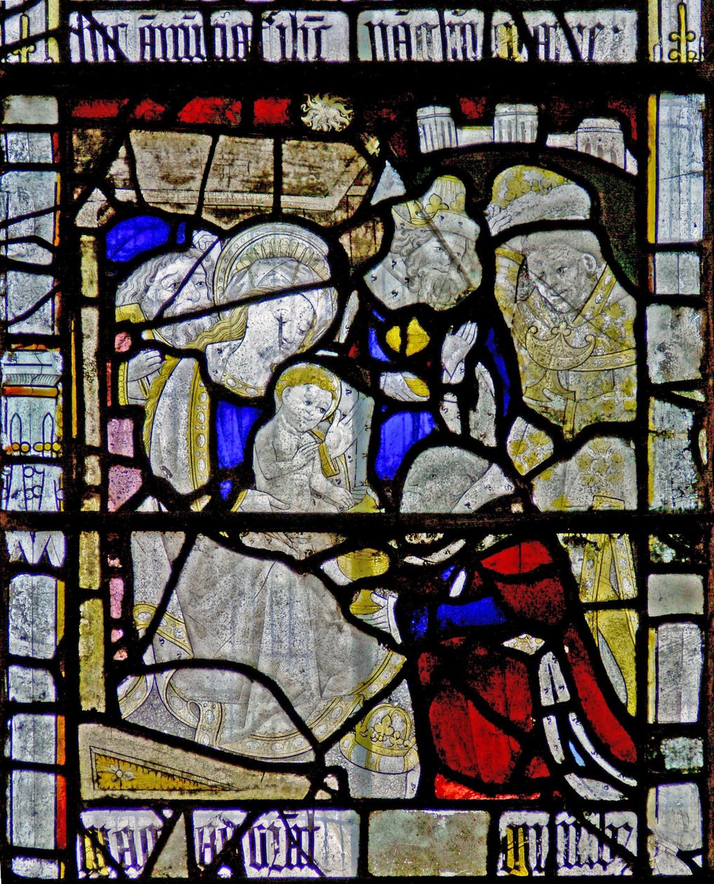 Ventana N8 que representa la Adoración de los Magos de English School