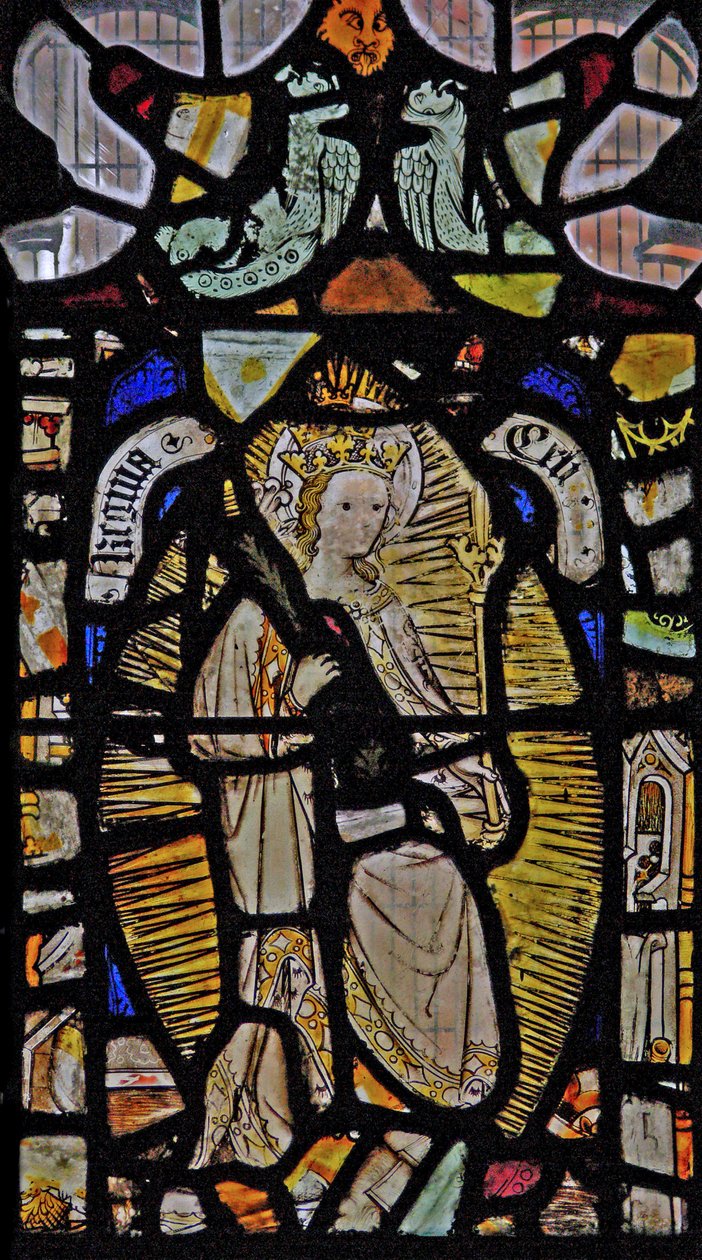 Ventana NaE que representa a la Virgen María como Regina Celi o Reina del Cielo de English School