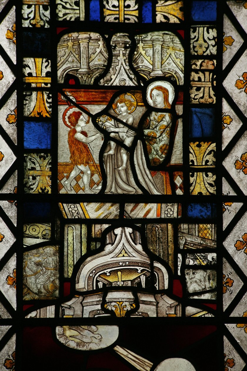 Ventana Sa que representa una escena de la infancia de San Juan Bautista de English School