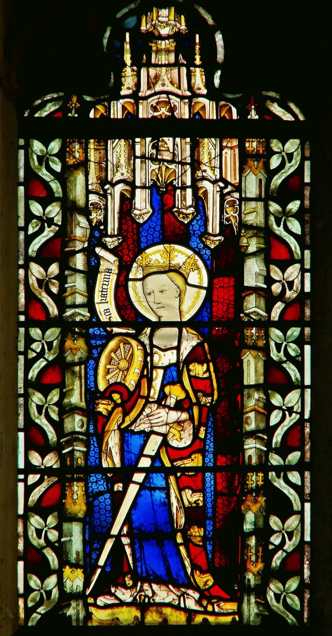 Ventana que representa a Santa Catalina de English School
