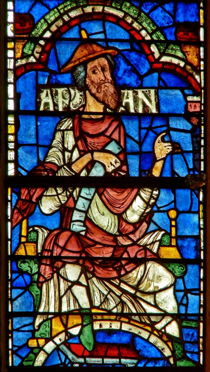 Ventana que representa una figura genealógica: Aram de English School