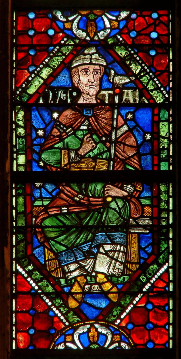 Ventana que representa una figura genealógica: Natán de English School