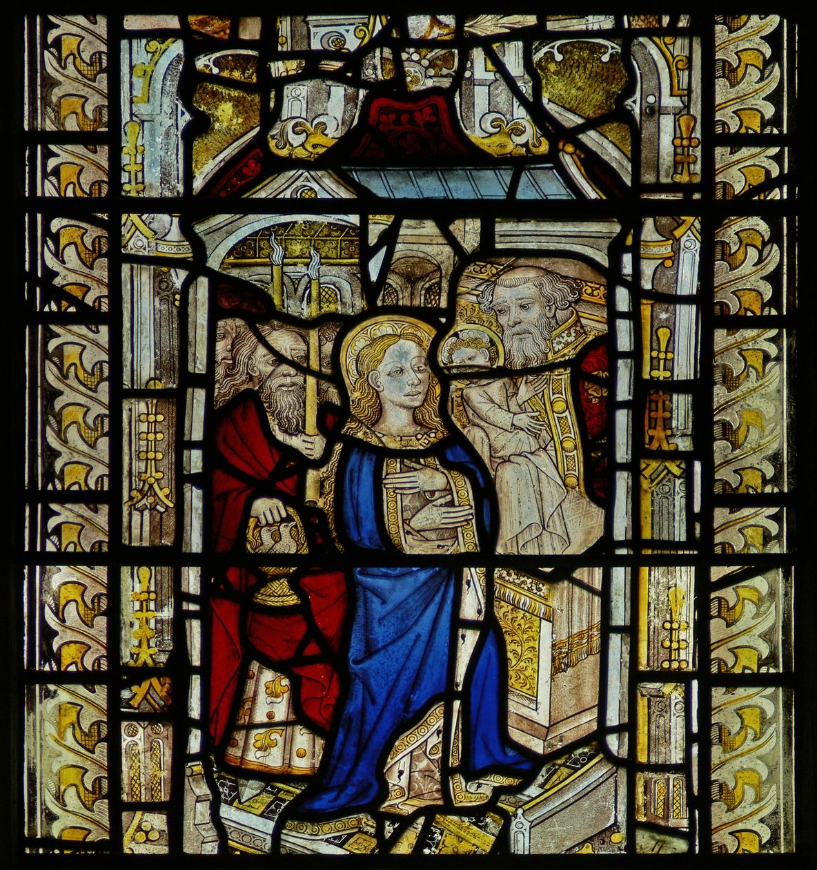 Ventana que representa la Purificación de English School