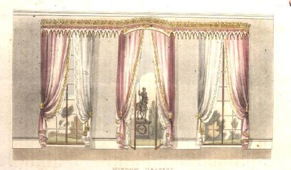 Cortinas de ventana, placa 114 de Ackermann