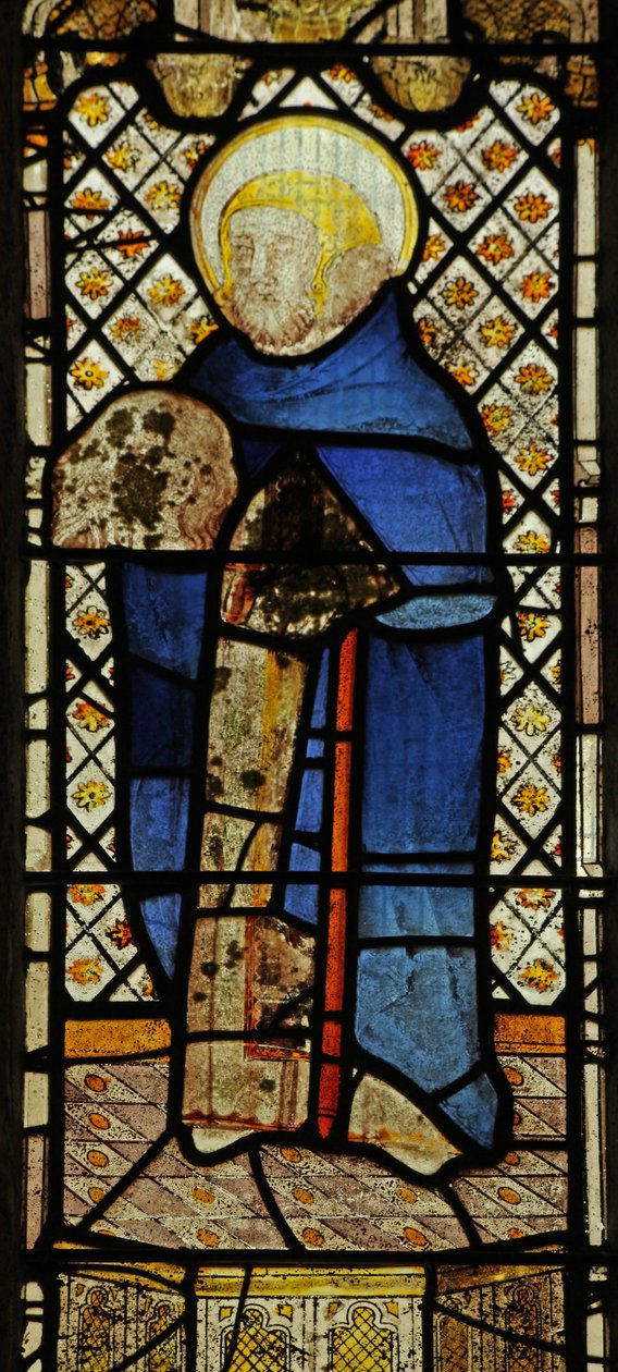 Ventana n3 que representa a San Mewbred de Cardinham de English School