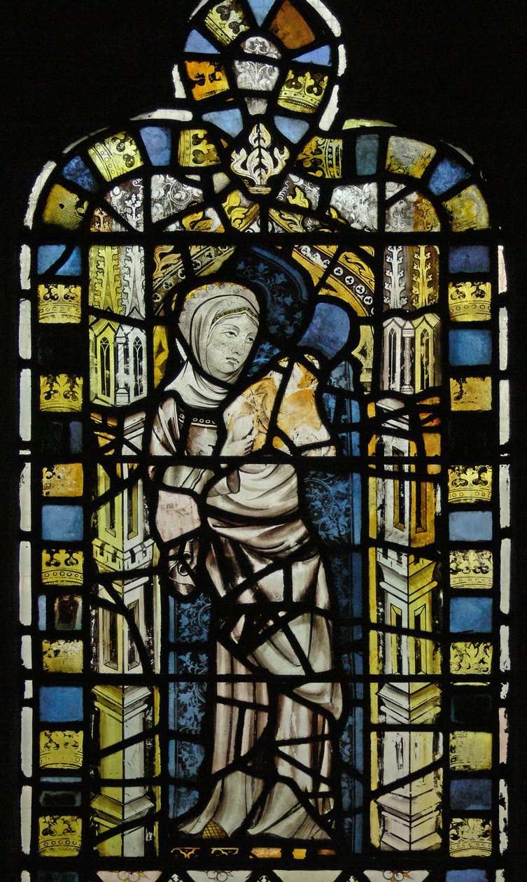 Ventana n3 que representa a un santo - con cabeza del siglo XV de English School