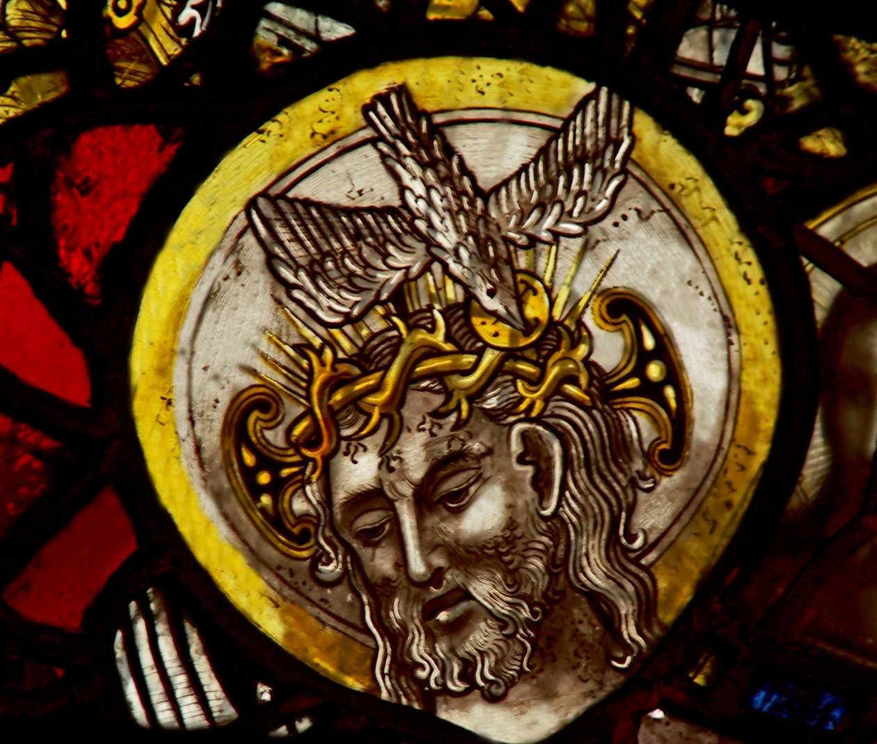 Ventana s1 que representa a Cristo - del panel de la Trinidad de English School