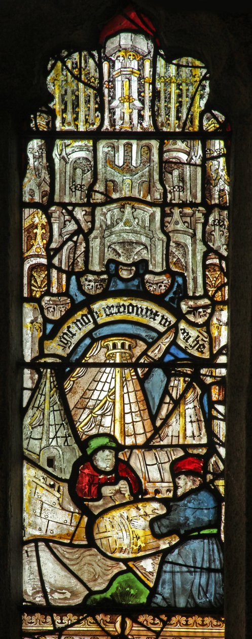 Ventana s2 que representa la historia del Arca de Noé: carga de English School
