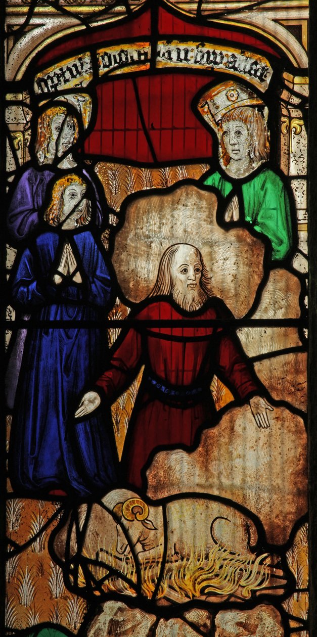 Ventana s2 que representa la historia del Arca de Noé: acción de gracias de English School