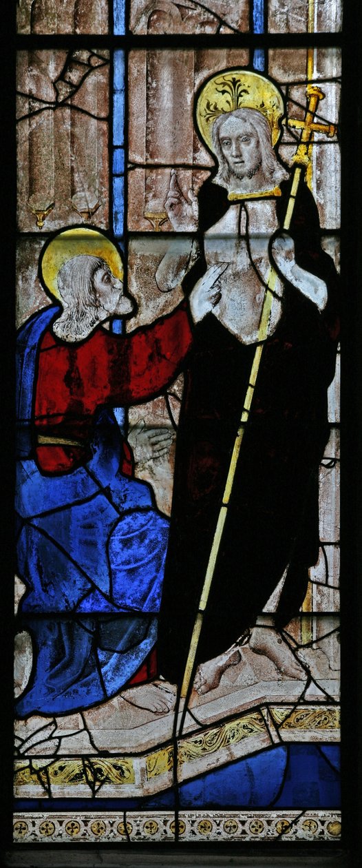 Ventana s4 que representa a Santo Tomás dudando de English School