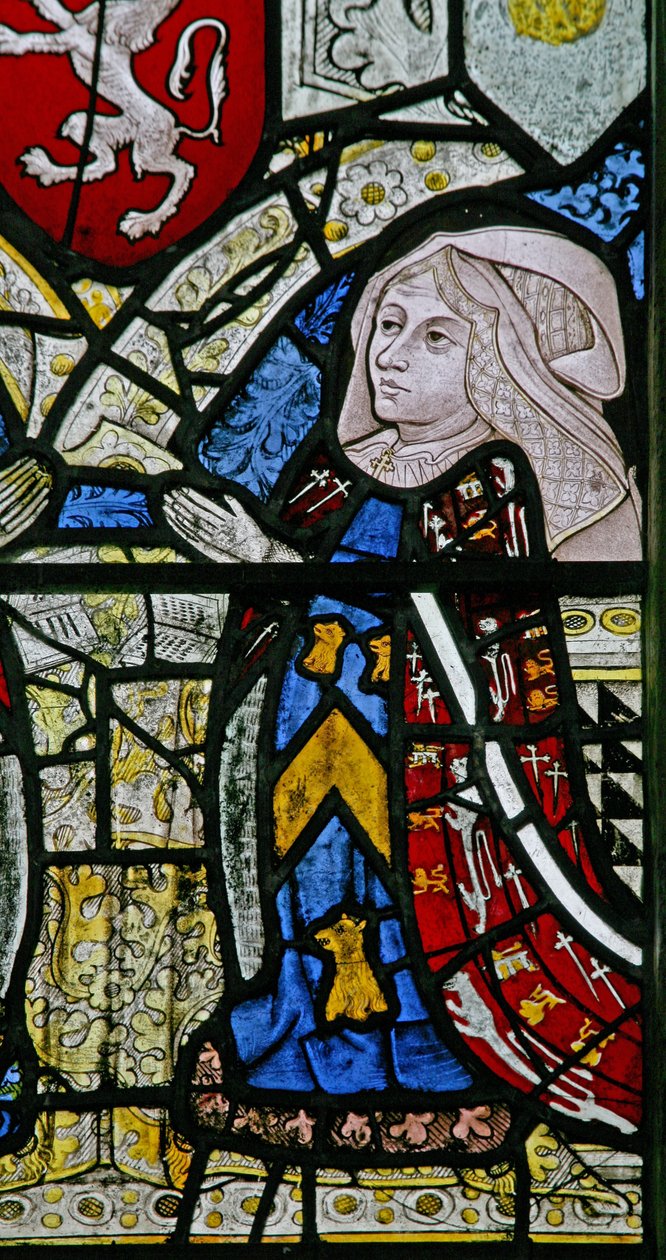 Ventana w1 representando a una donante - Elizabeth Tilney de English School