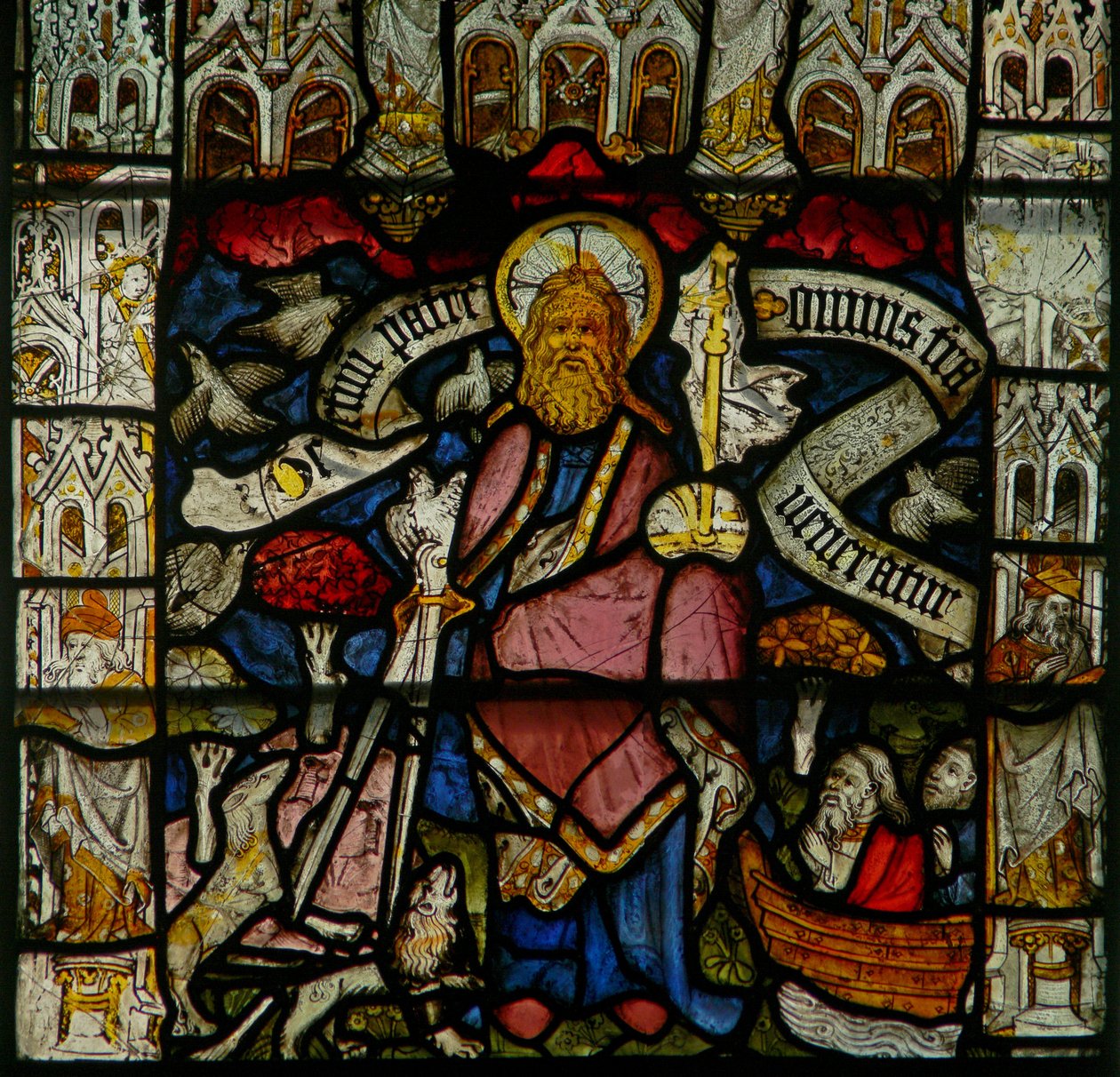 Ventana w24 que representa el Te Deum - Dios el Padre y Creador de English School