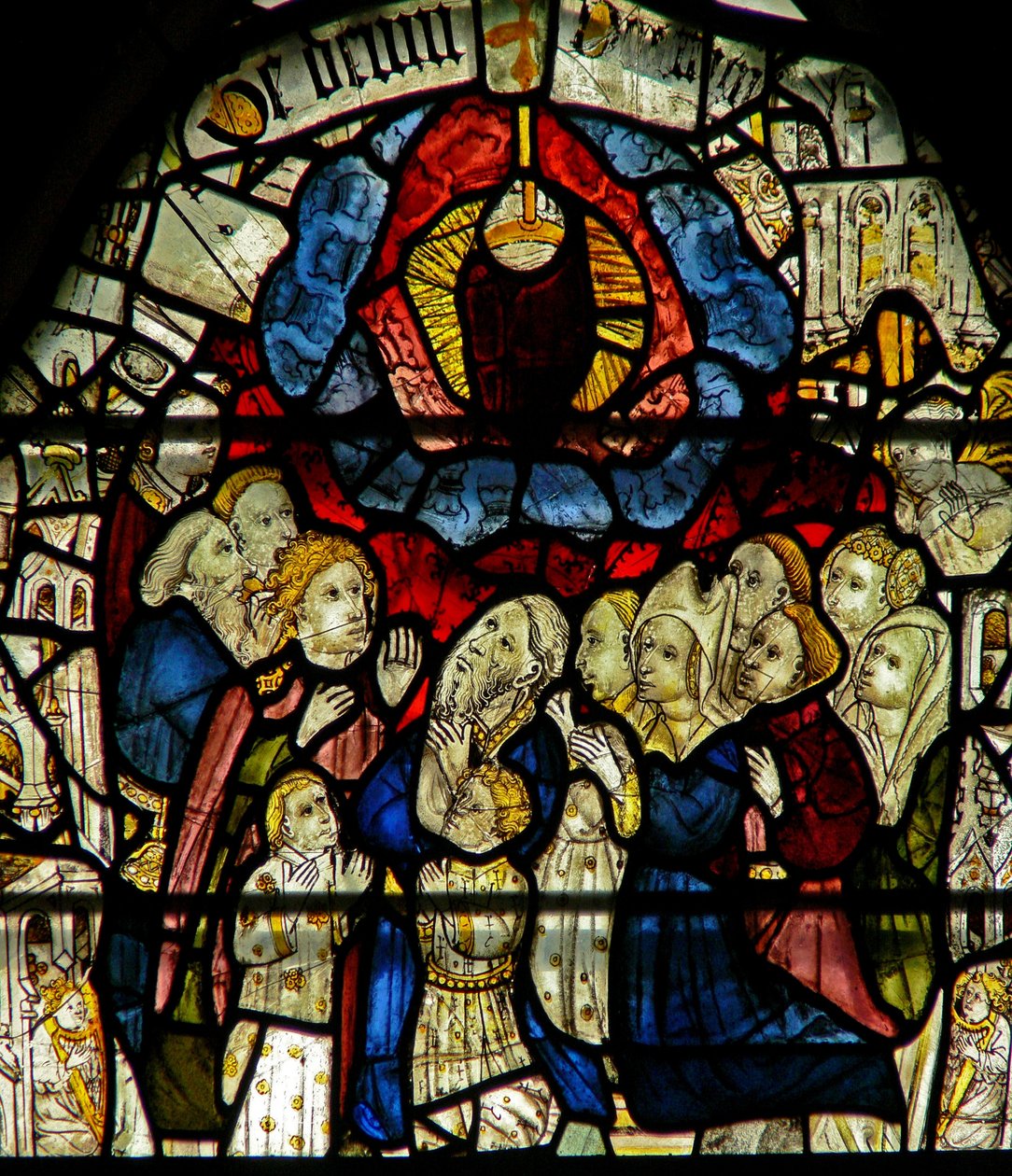 Ventana w24 que representa el Te Deum - Te alabamos, oh Dios de English School