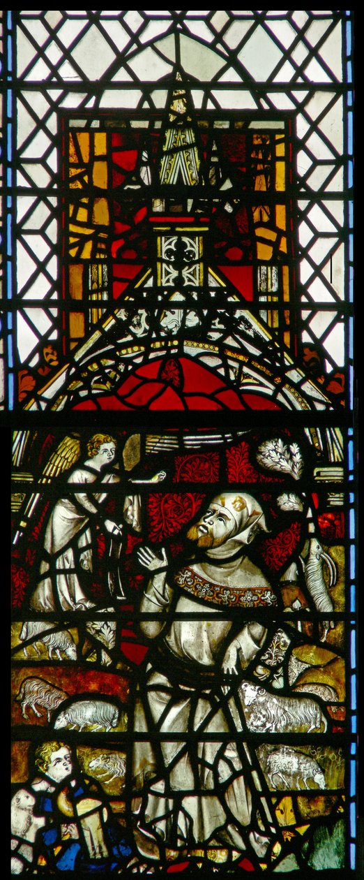 Ventana w32 que representa la Anunciación a Joaquín de English School