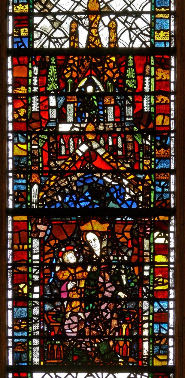 Ventana w39 que representa a la Virgen y el Niño de English School