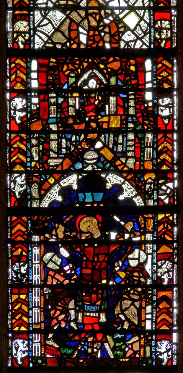 Ventana w39 que representa el martirio de San Eleuterio de English School