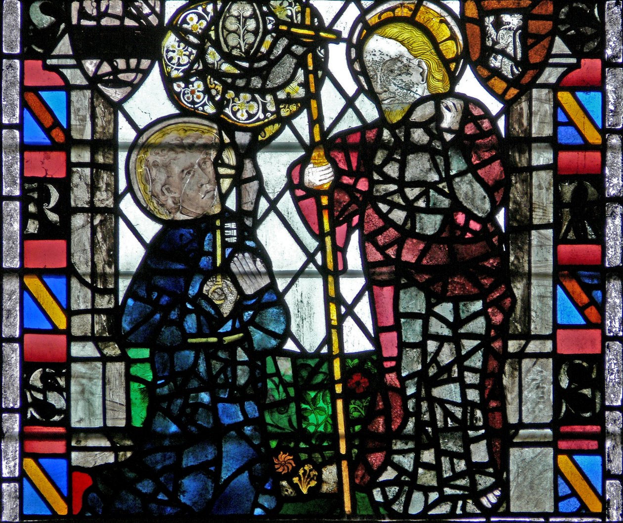 Ventana w4 que representa una escena de Resurrección: la aparición a San Pedro de English School
