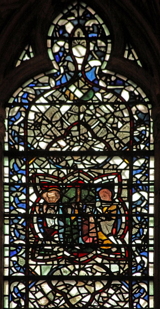 Ventana w57 que representa el Funeral de la Virgen María de English School