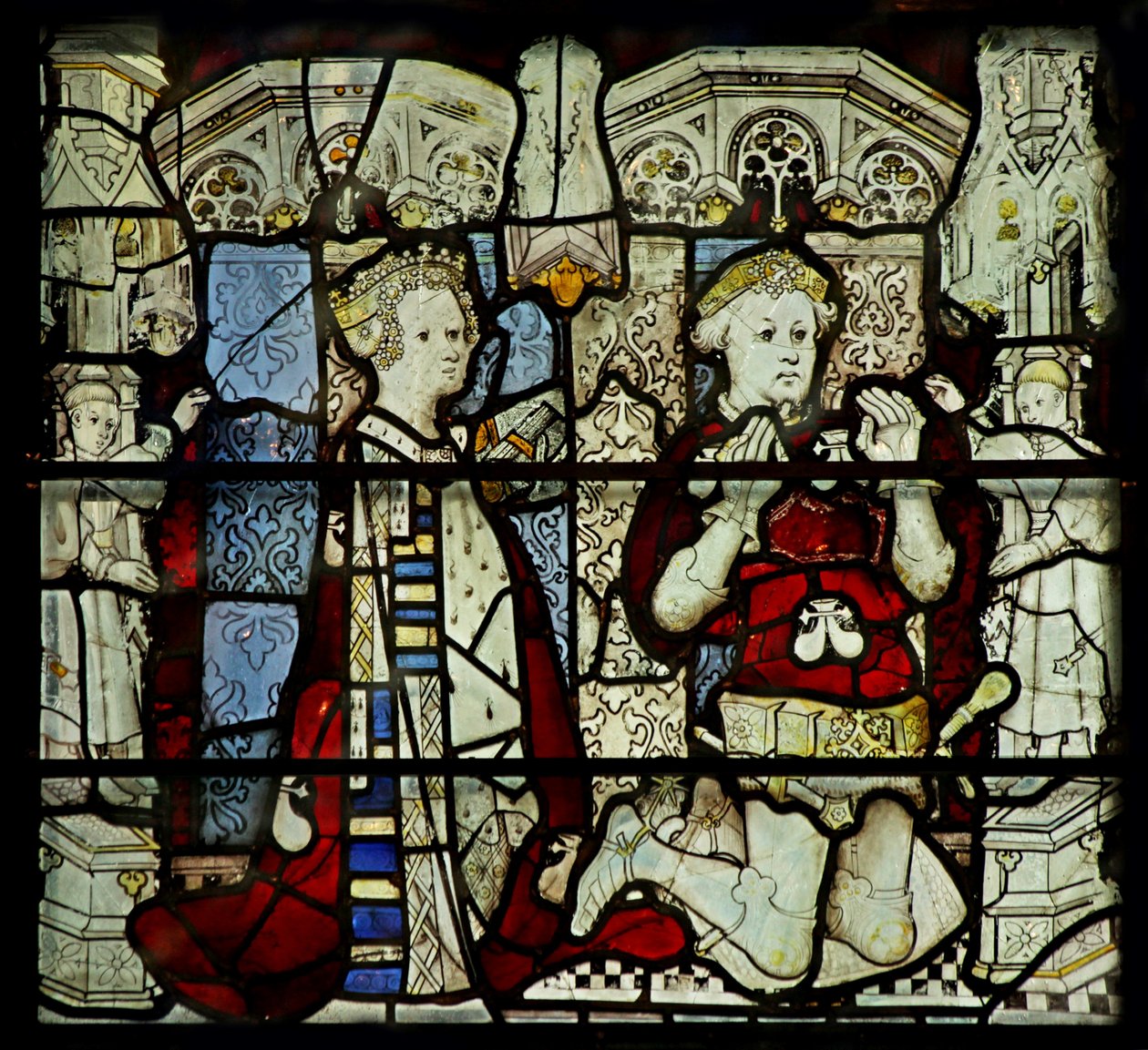 Ventana w5 que representa a un donante y su esposa de English School