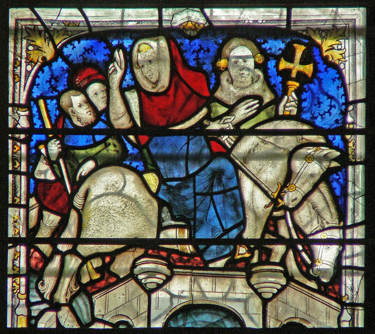 Ventana w5 que representa una escena de la vida de San William de English School