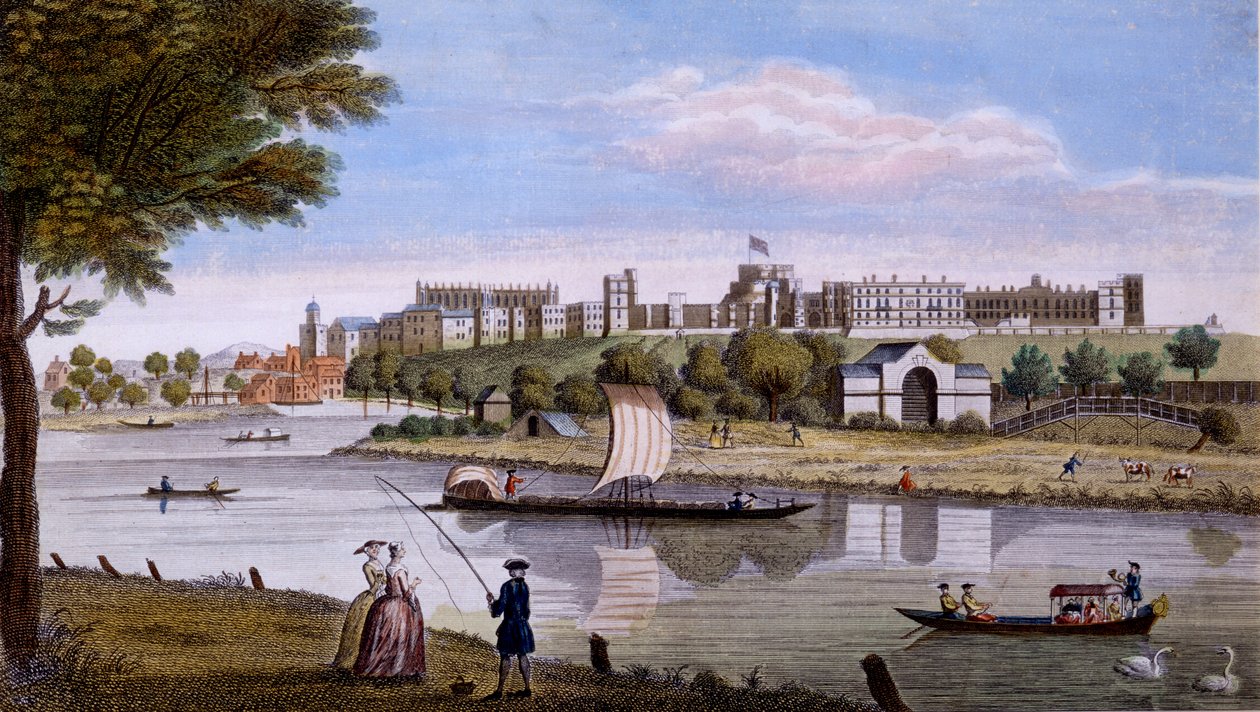Castillo de Windsor desde el otro lado del Támesis, c.1760s de English School