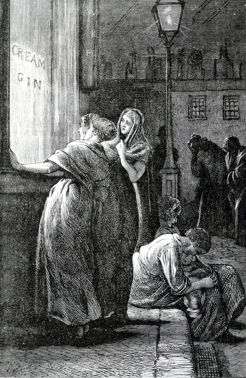 Mujeres y consumo de ginebra, siglo XIX de English School