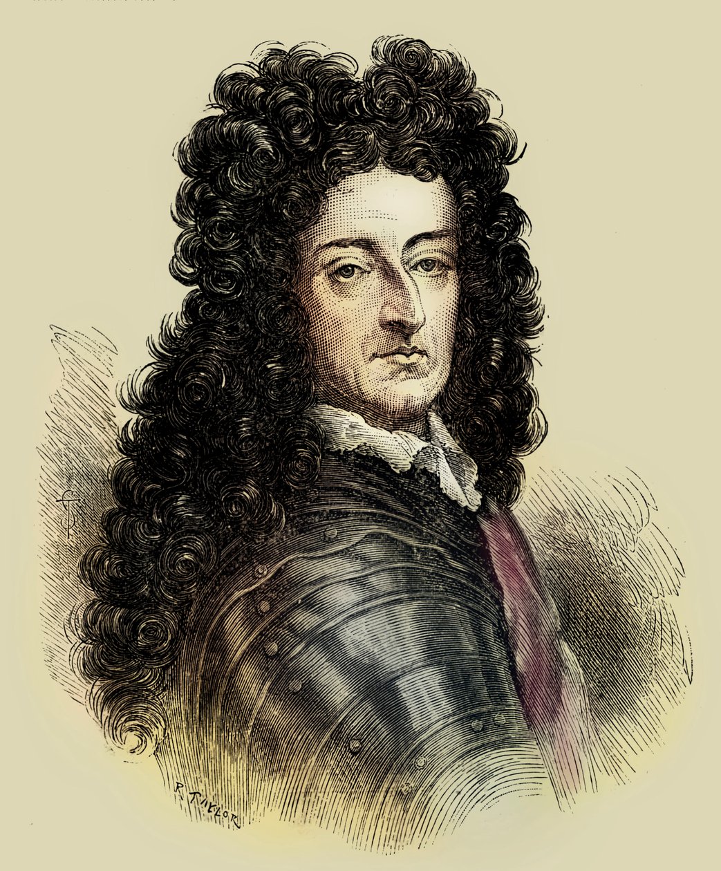 retrato del rey Guillermo III (grabado) de English School