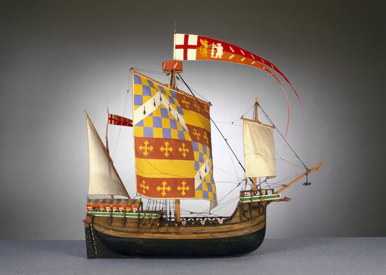 Modelo de un gran barco inglés, o cog de c.1485 de English School English School