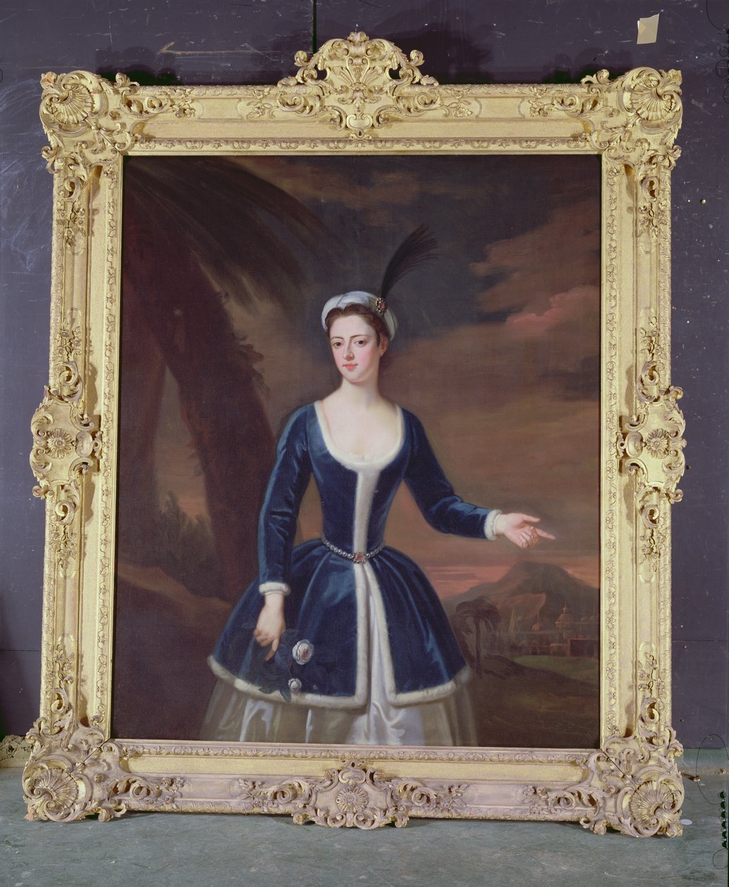 Retrato de Mary Slingsby en un paisaje oriental de Enoch Seeman