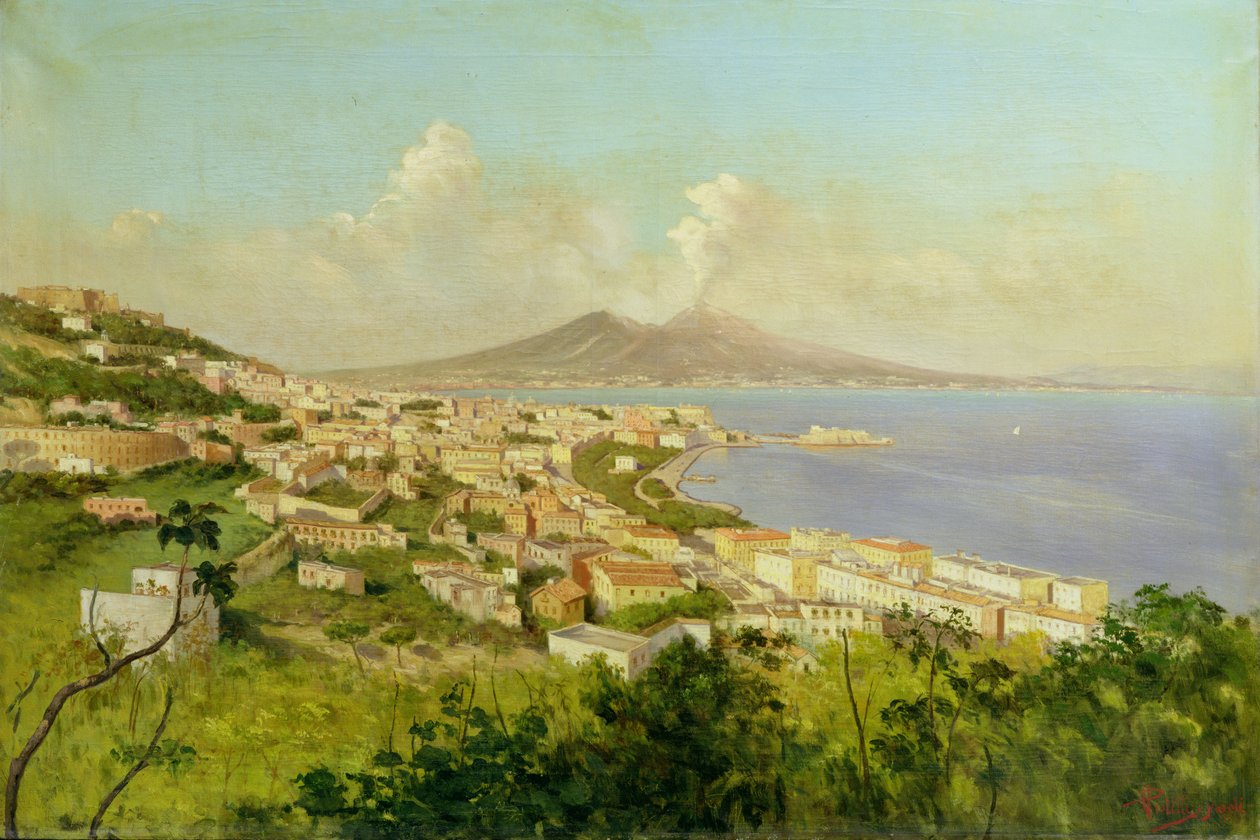 Vista de la bahía de Nápoles de Enrico Pistilli
