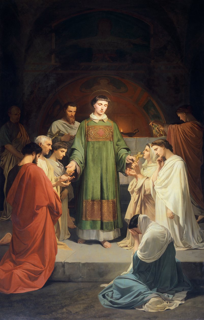 Limosna de San Lorenzo, de Enrico Pollastrini (1817-1876), Iglesia de Santa María del Socorro, Livorno, Italia de Enrico Pollastrini