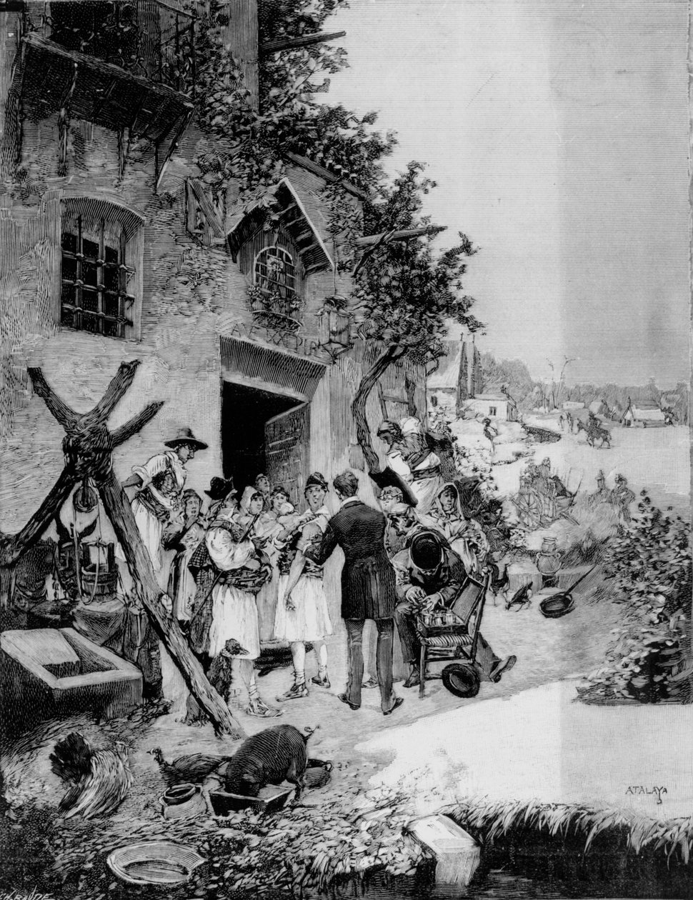 Realización de una vacunación pública contra el cólera en la zona de Murcia, 1885 de Enrique Atalaya Gonzales