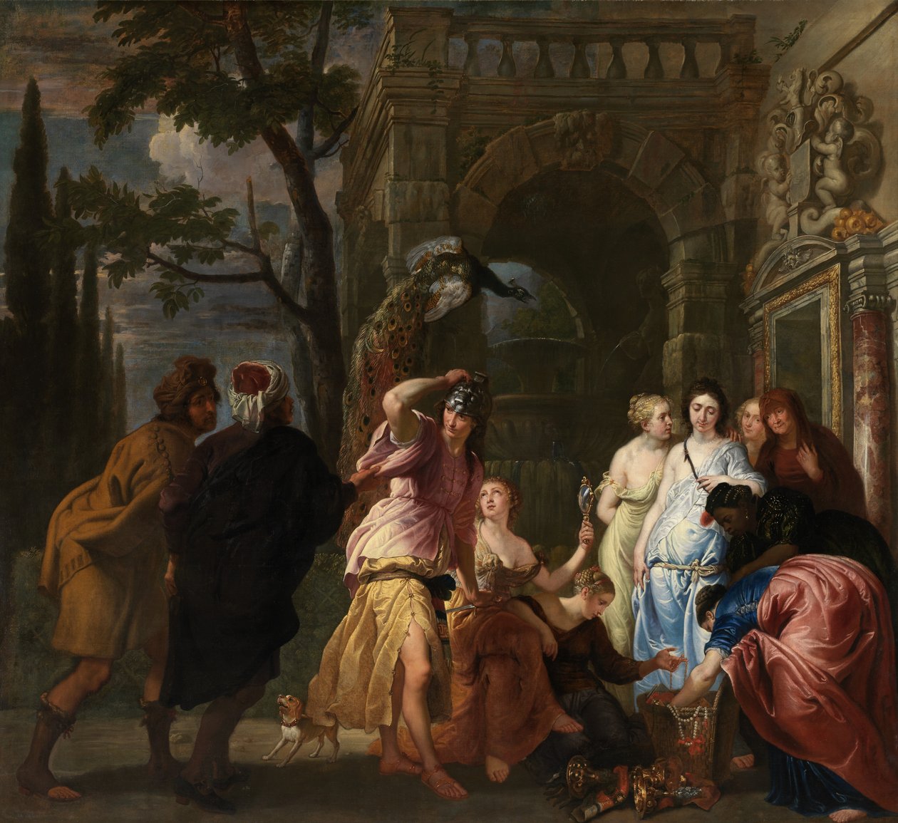 Aquiles y las hijas de Arquímedes (óleo sobre lienzo) de Erasmus Quellinus