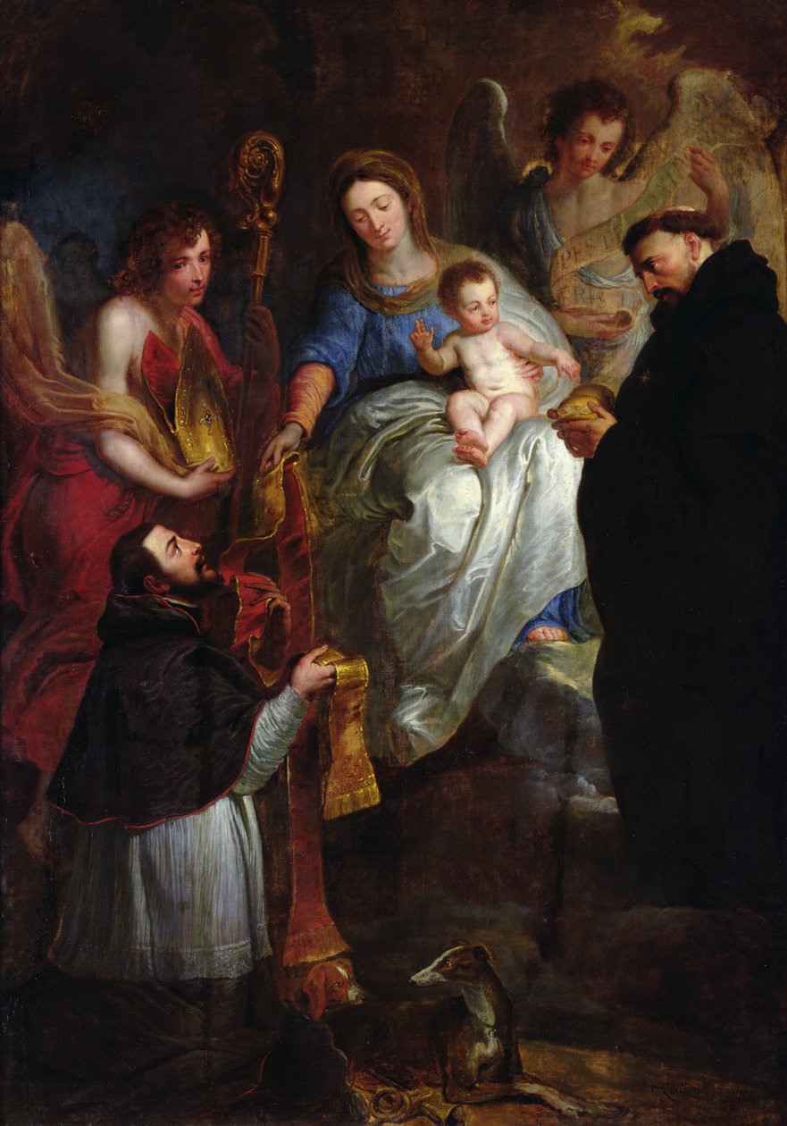 La Virgen dando una estola a San Huberto de Erasmus Quellinus II