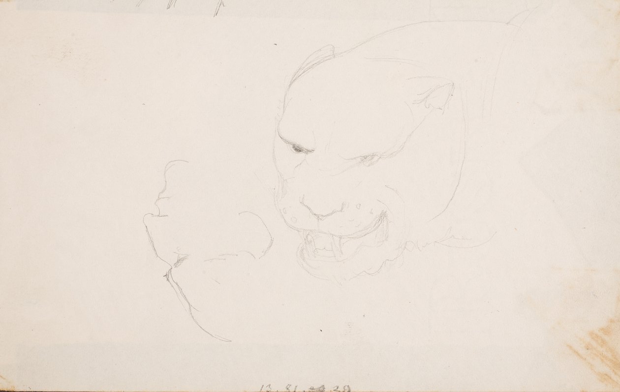 Segundo cuaderno de bocetos con 9 dibujos. de Erasmus von Engert