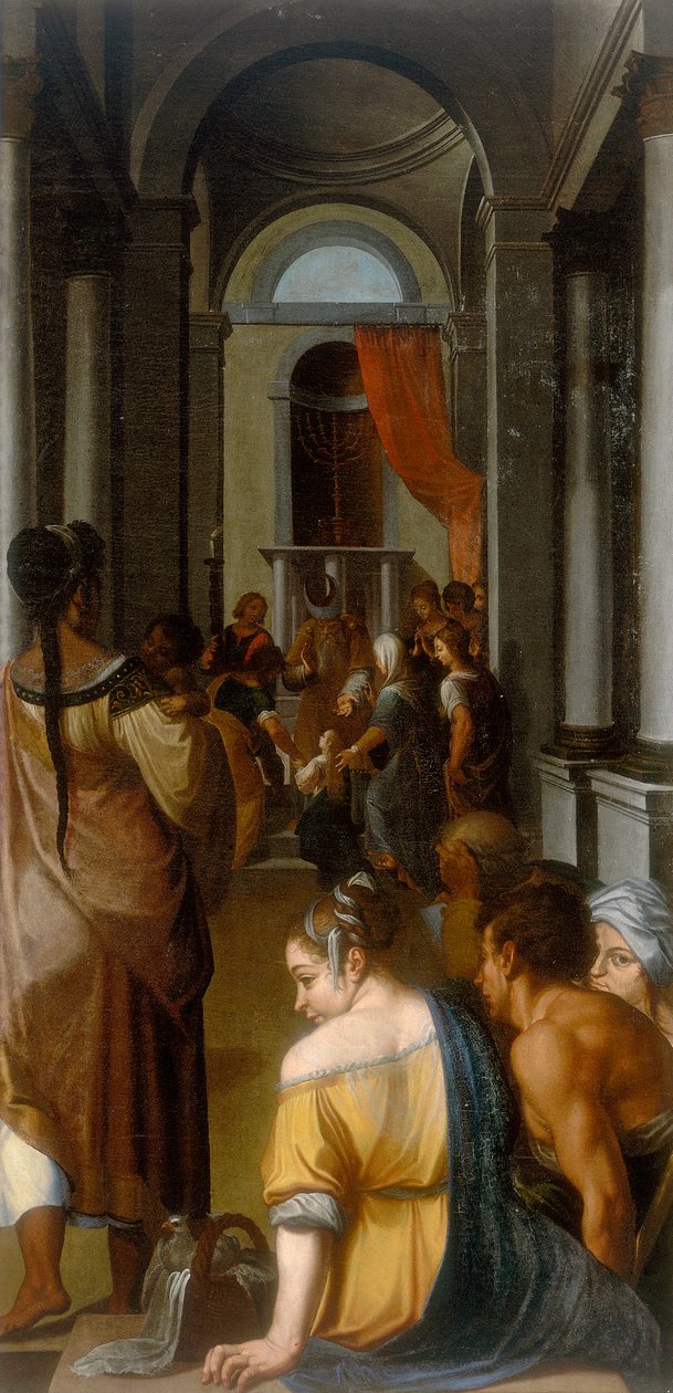 Presentación de la Virgen en el Templo, conservado en la Galleria Estense en Módena de Ercole dell Abbate