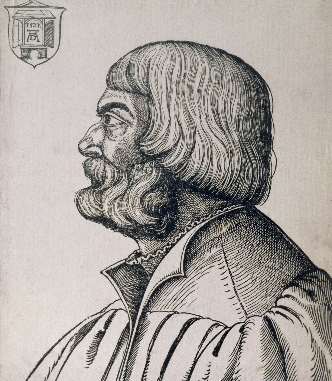 Retrato de perfil de Albrecht Durer (1471-1528), 1527 de Erhard Schon