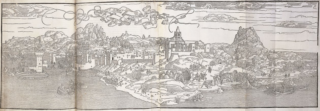 Una Vista Panorámica de Candia de Erhard Reuwich