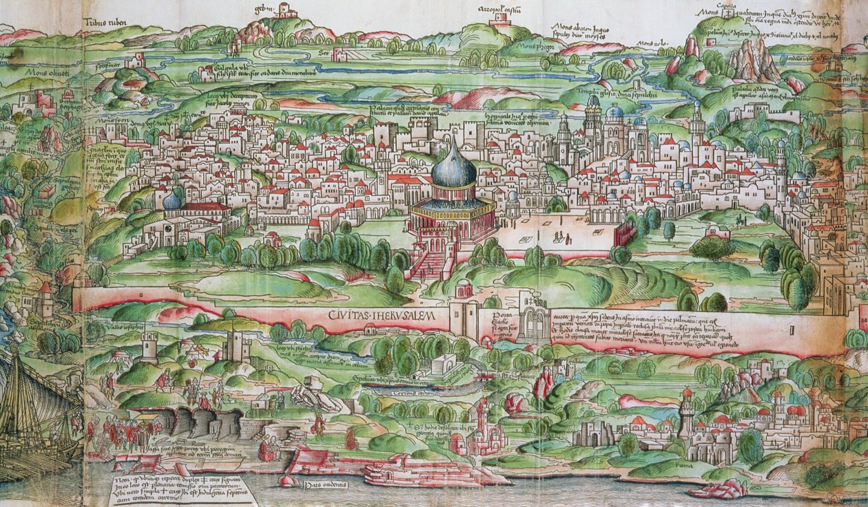 Mapa de la ciudad de Jerusalén, de 