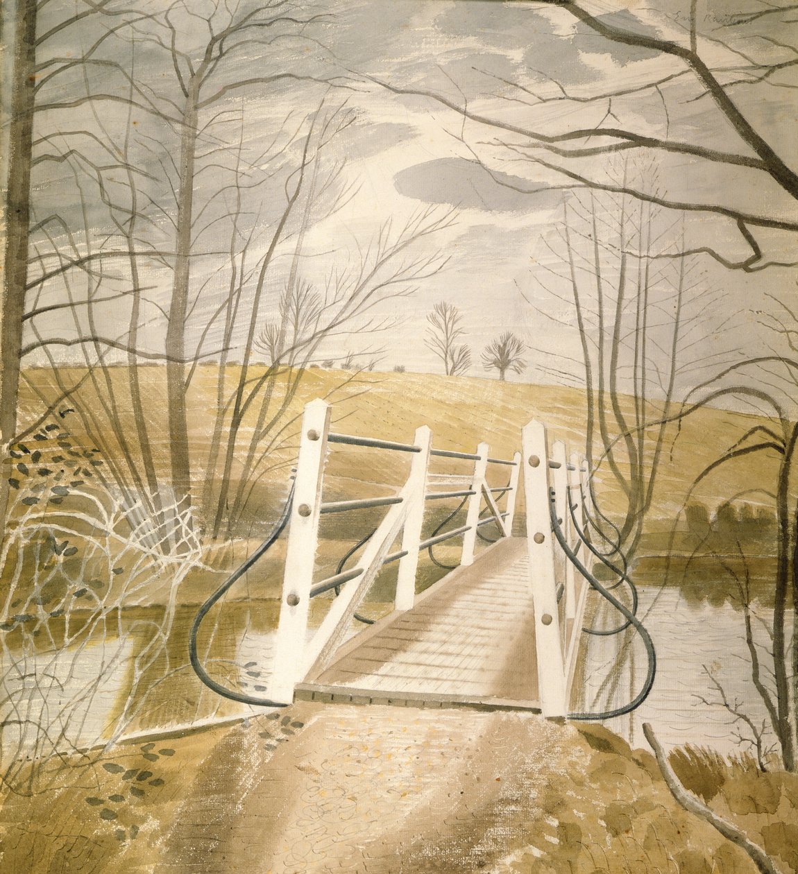 Puente de hierro en Ewenbridge de Eric Ravilious