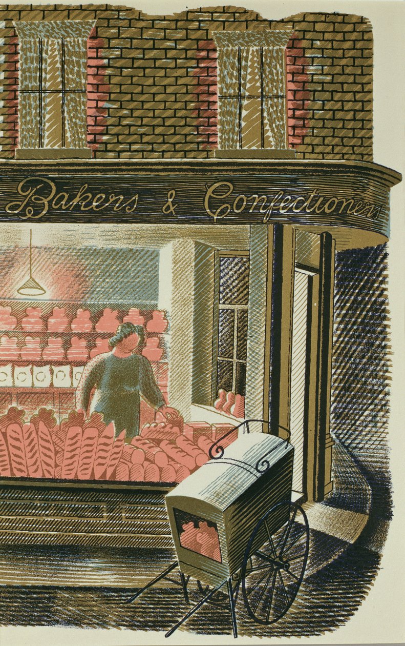 Los panaderos y confiteros, impreso por Curwen Press, de 