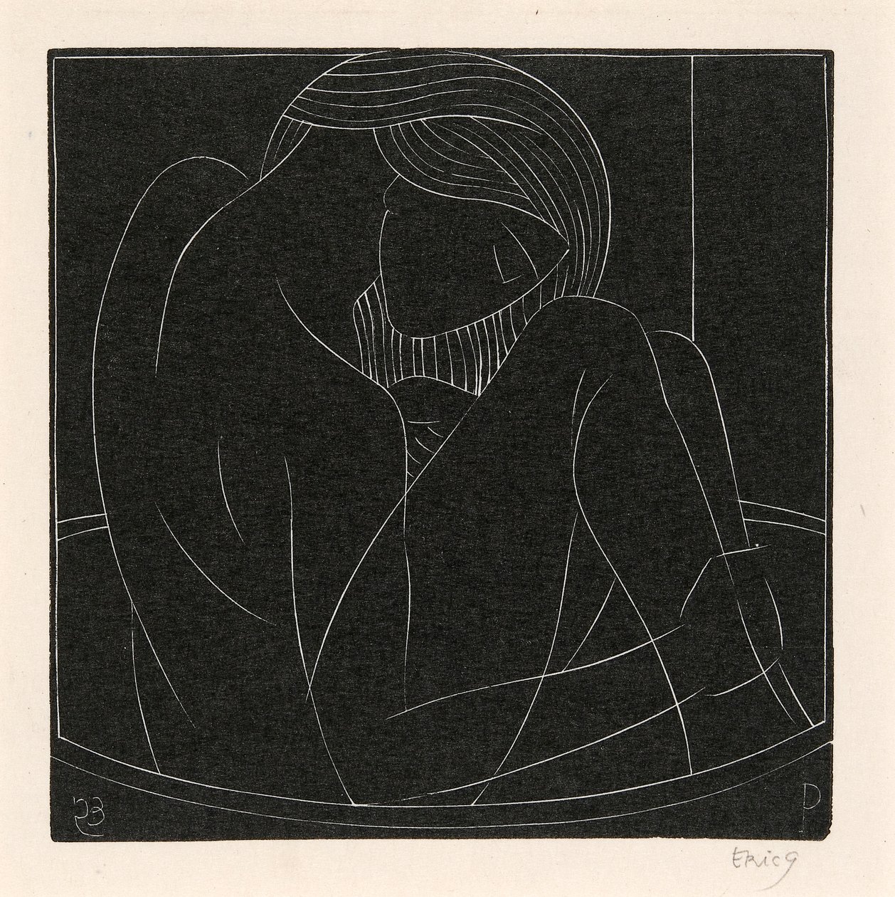 Chica en el baño de Eric Gill