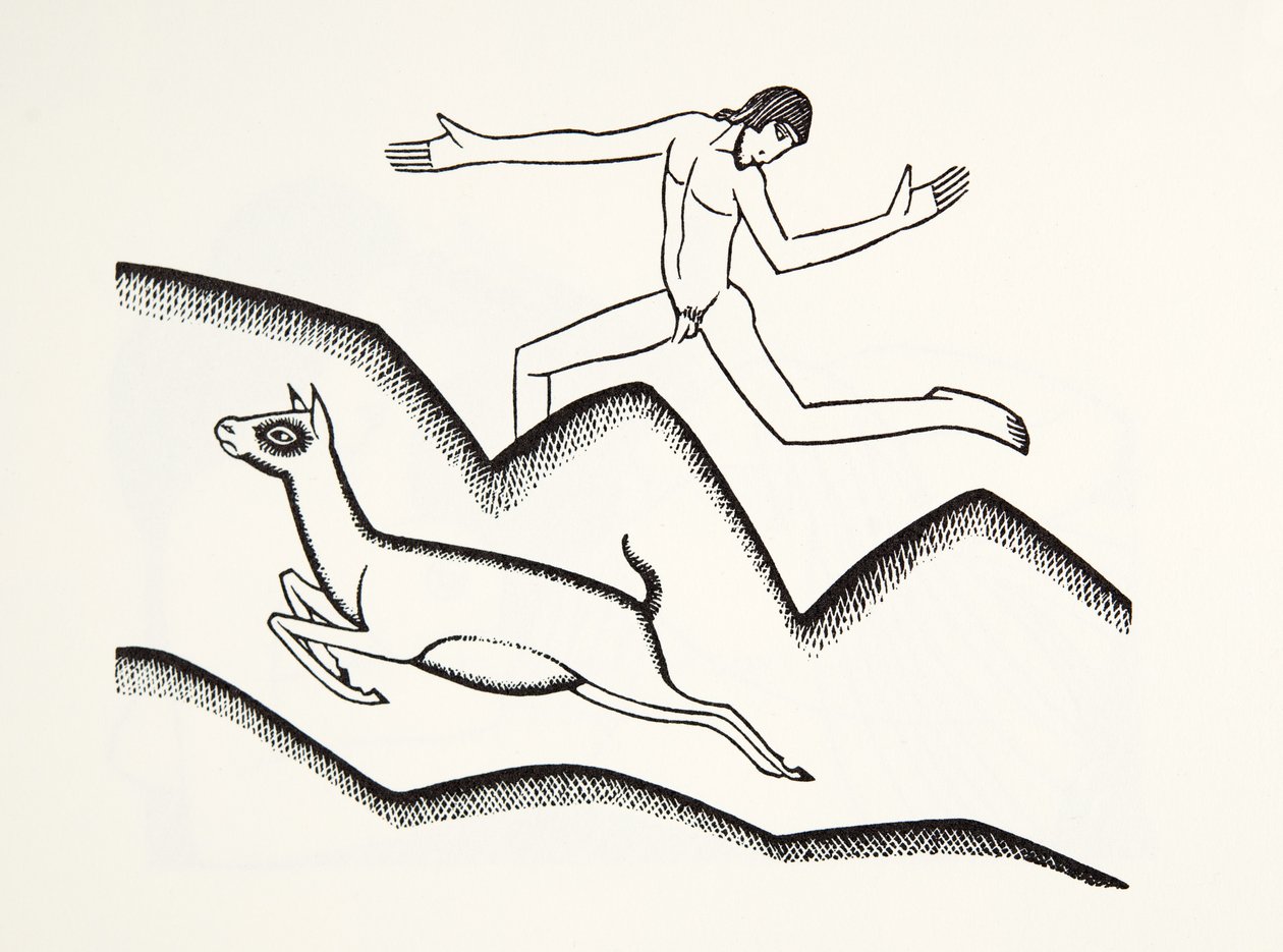 Saltando sobre las montañas de Eric Gill