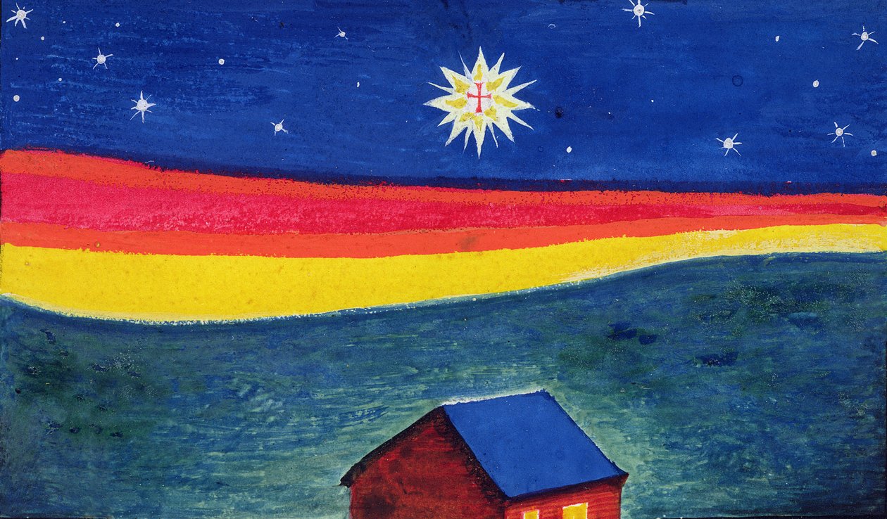 Estrella de Belén, c.1912 (acuarela y gouache sobre papel) de Eric Gill