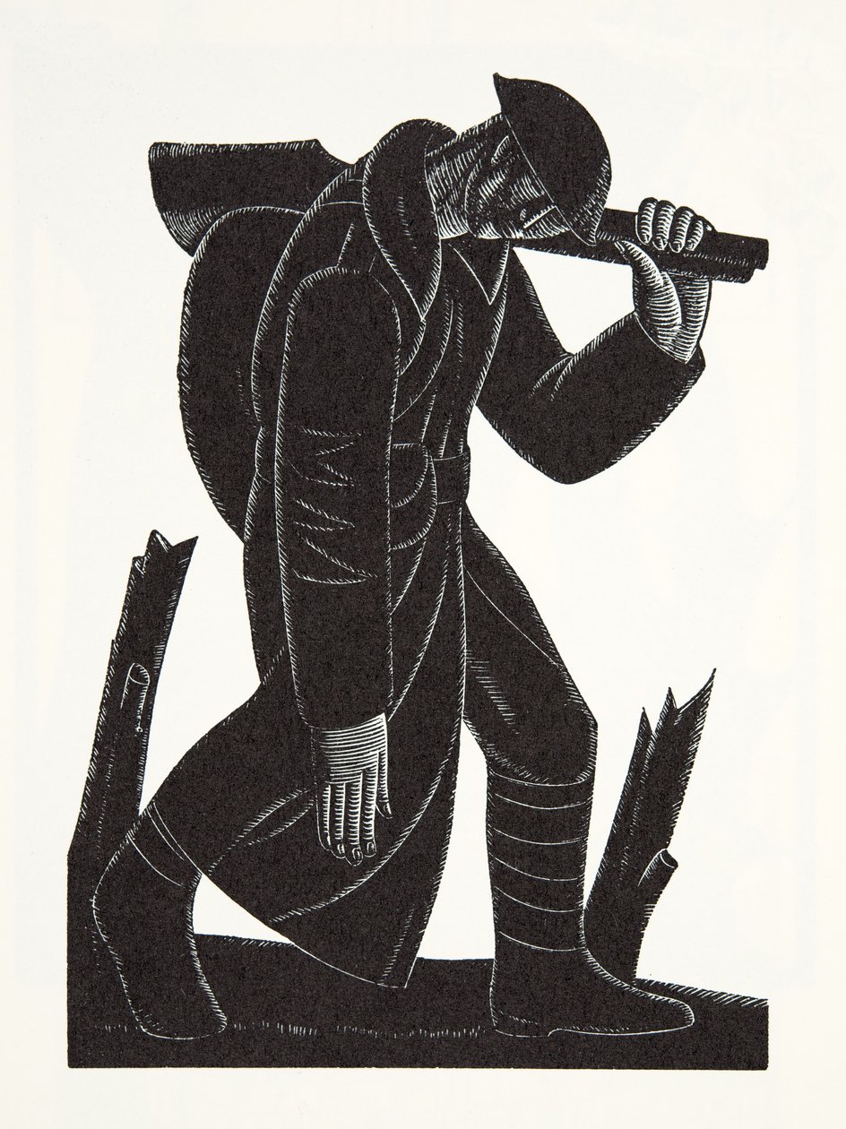 Westward Hoe!, según un dibujo de David James de Eric Gill