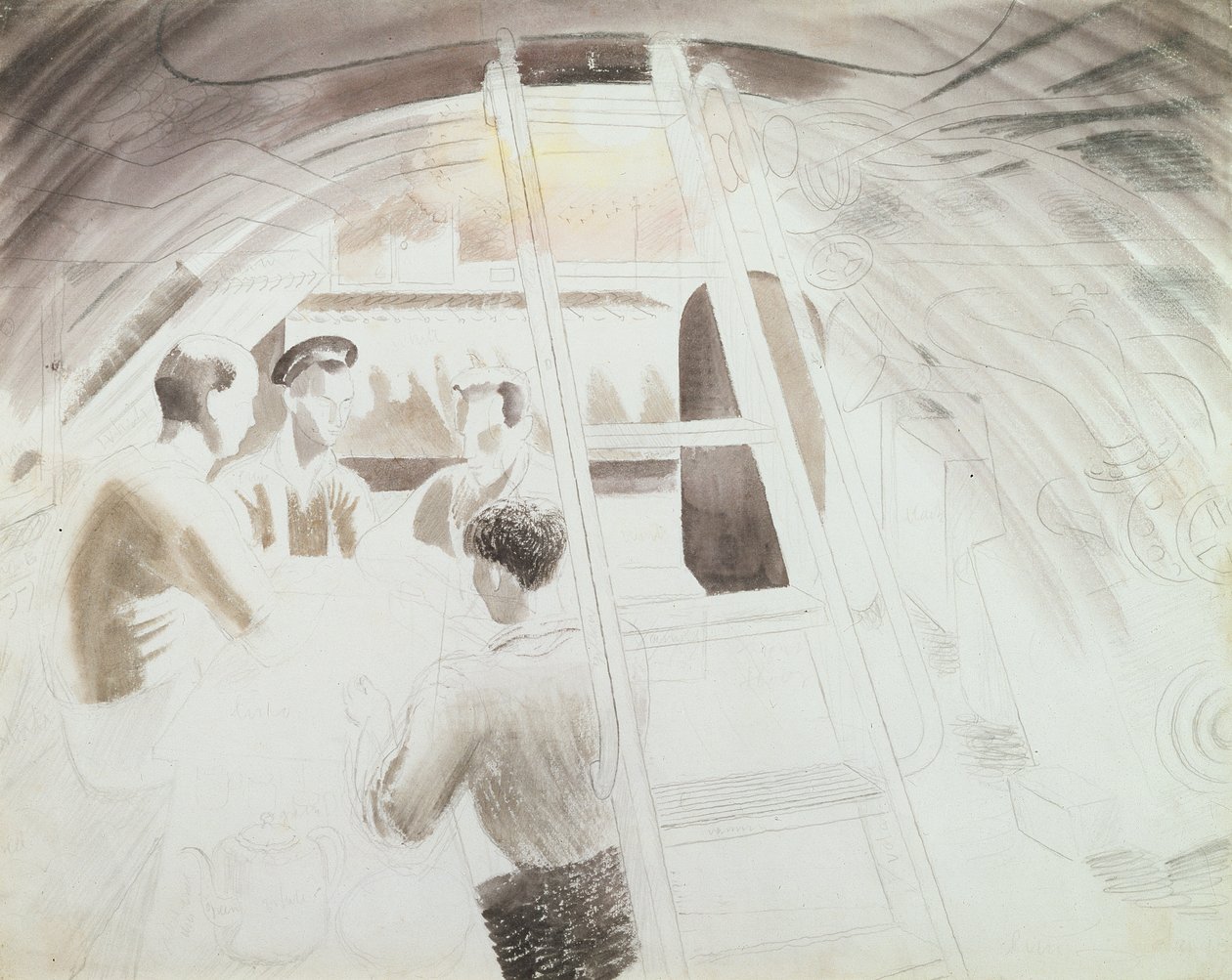 Hombres en descanso de Eric Ravilious