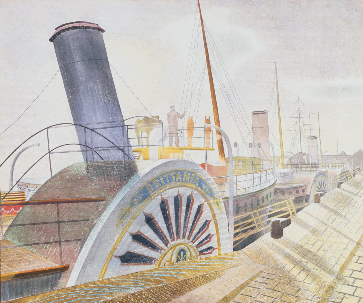 Vapores de paletas, Bristol Quay de Eric Ravilious