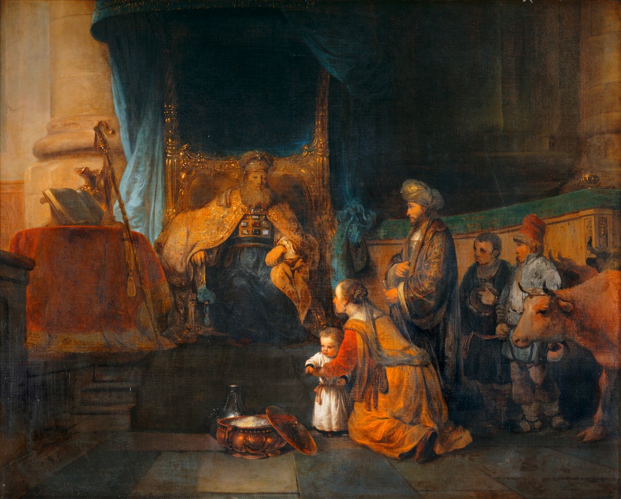 Anne et son epoux Elkana presentant au grand pretre Eli leur fils Samuel - Hannah y su marido Elkana presentando a su hijo Samuel al Sumo ... de Erich Lessing