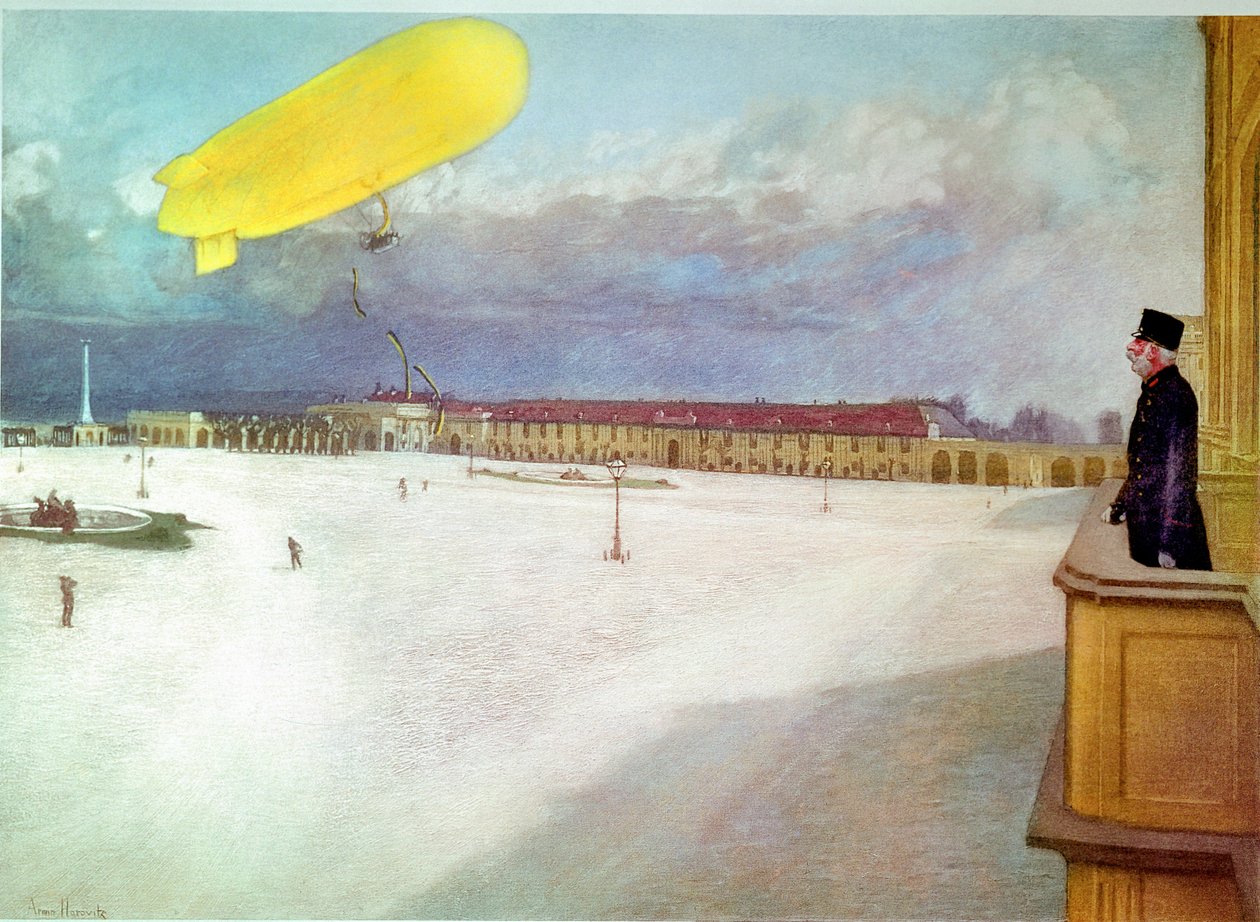 El emperador Francisco José observa el primer Dirigible de Erich Lessing